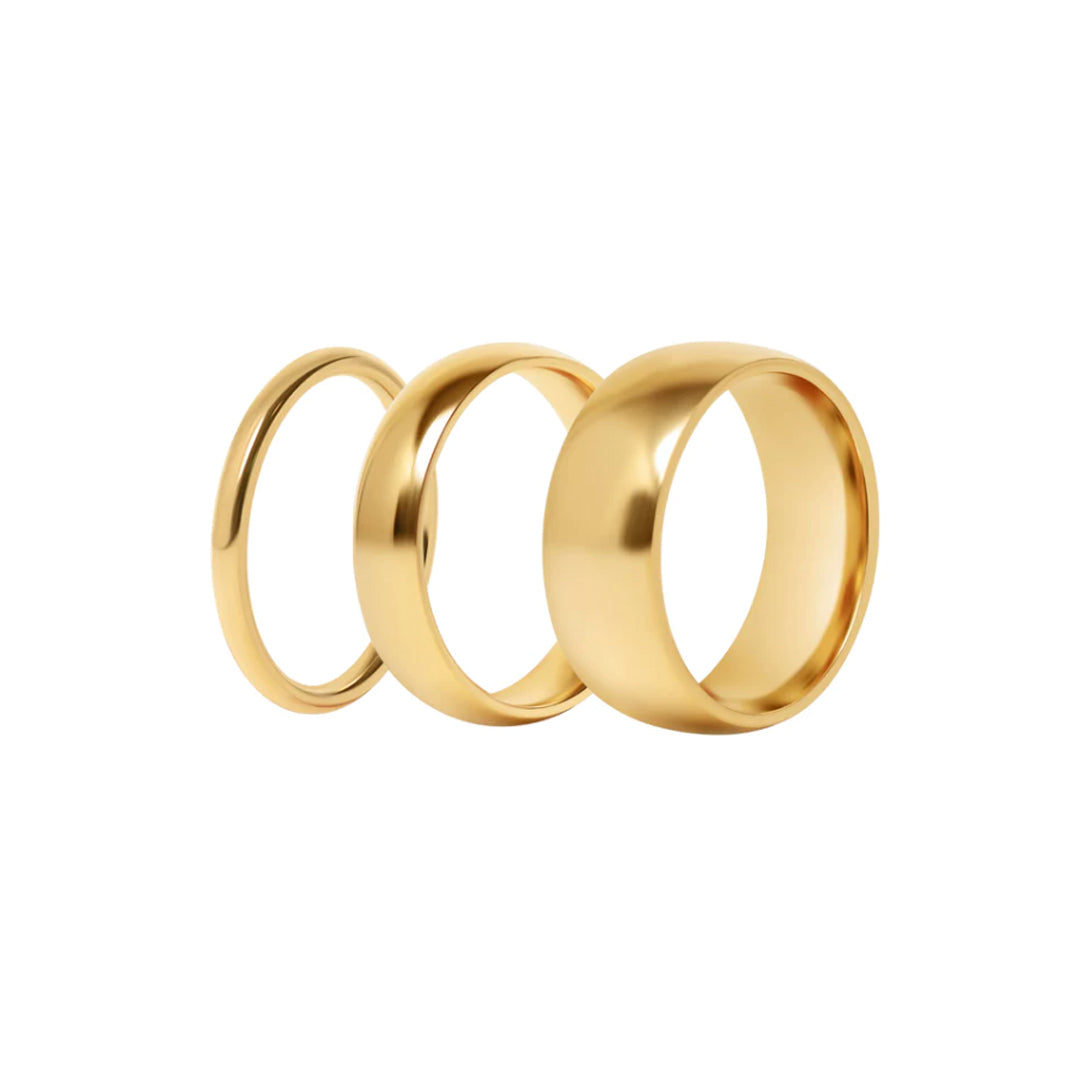 SIGNATURE. 3 x Gold Stacking Ring Set