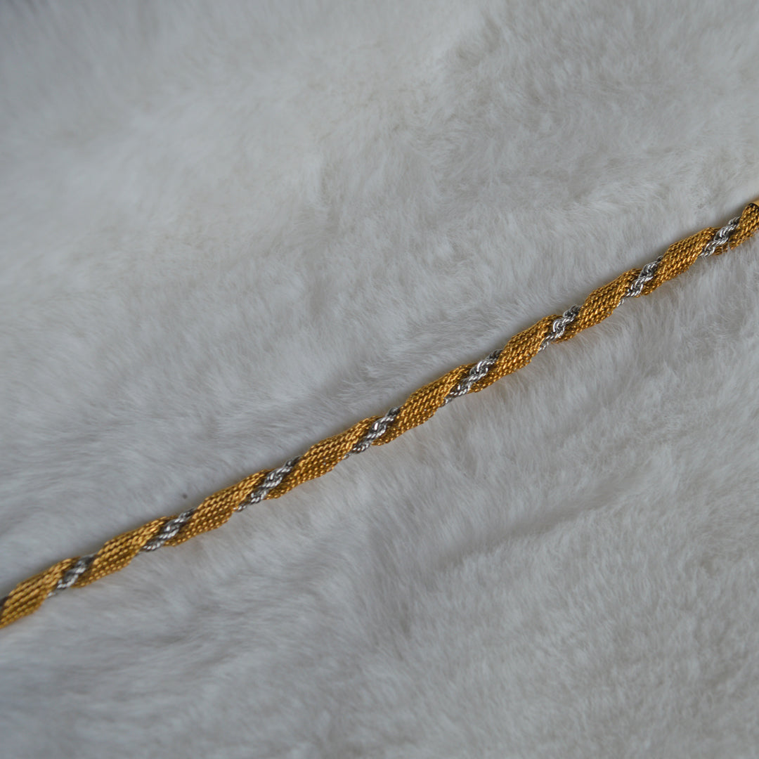 SOVEREIGN. Gold Silver Two Tone Mesh Bracelet