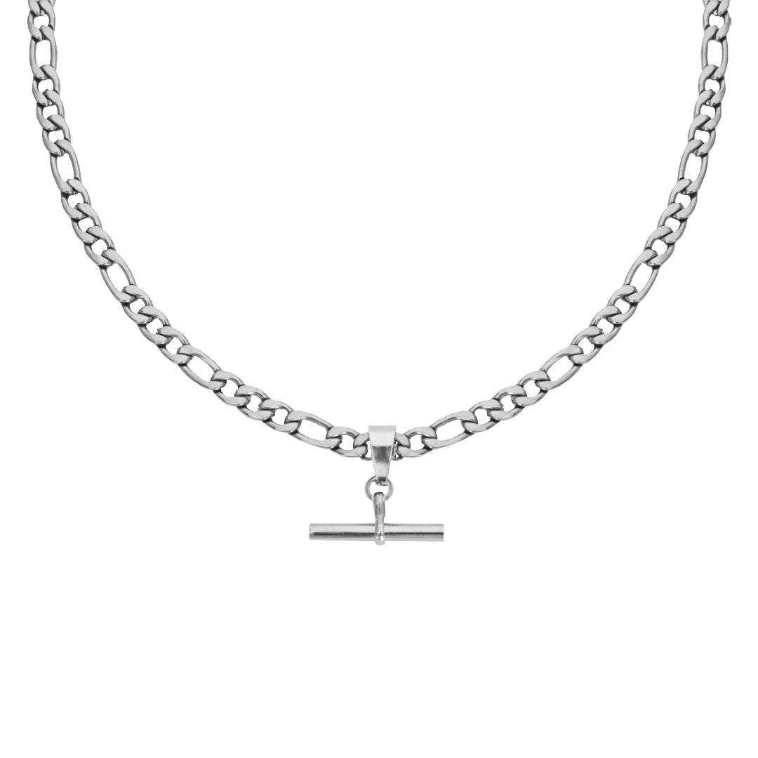 TRIDENT. Silver T Bar Necklace