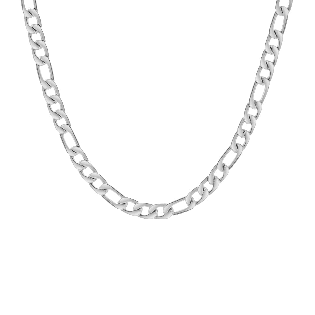 LUDWIG XL. Chunky Silver Figaro Chain Necklace