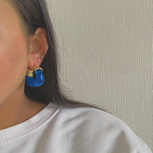 ADONIS. Cobalt Blue Statement Earrings IMPERFECT