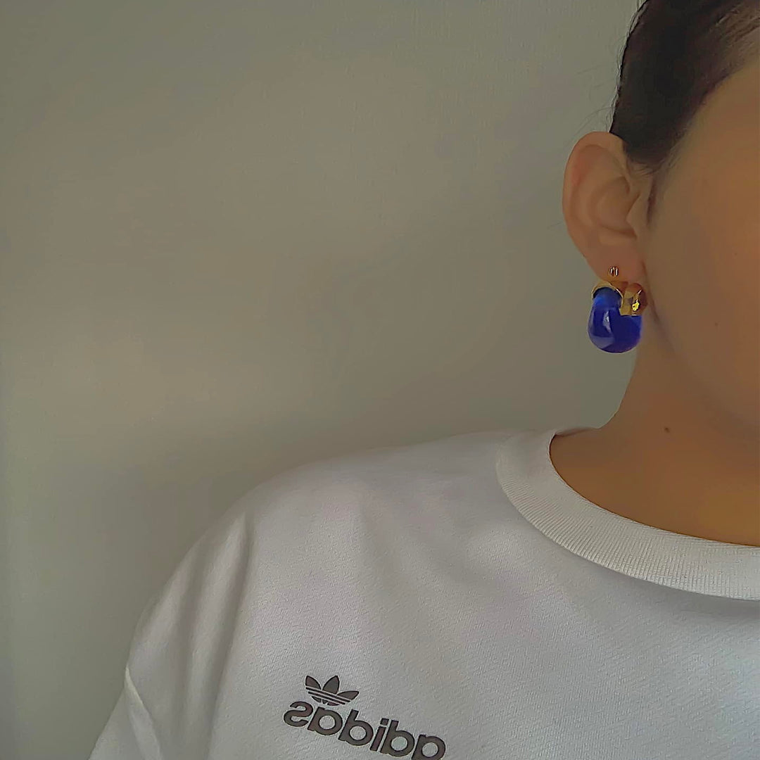 ADONIS. Cobalt Blue Statement Earrings IMPERFECT