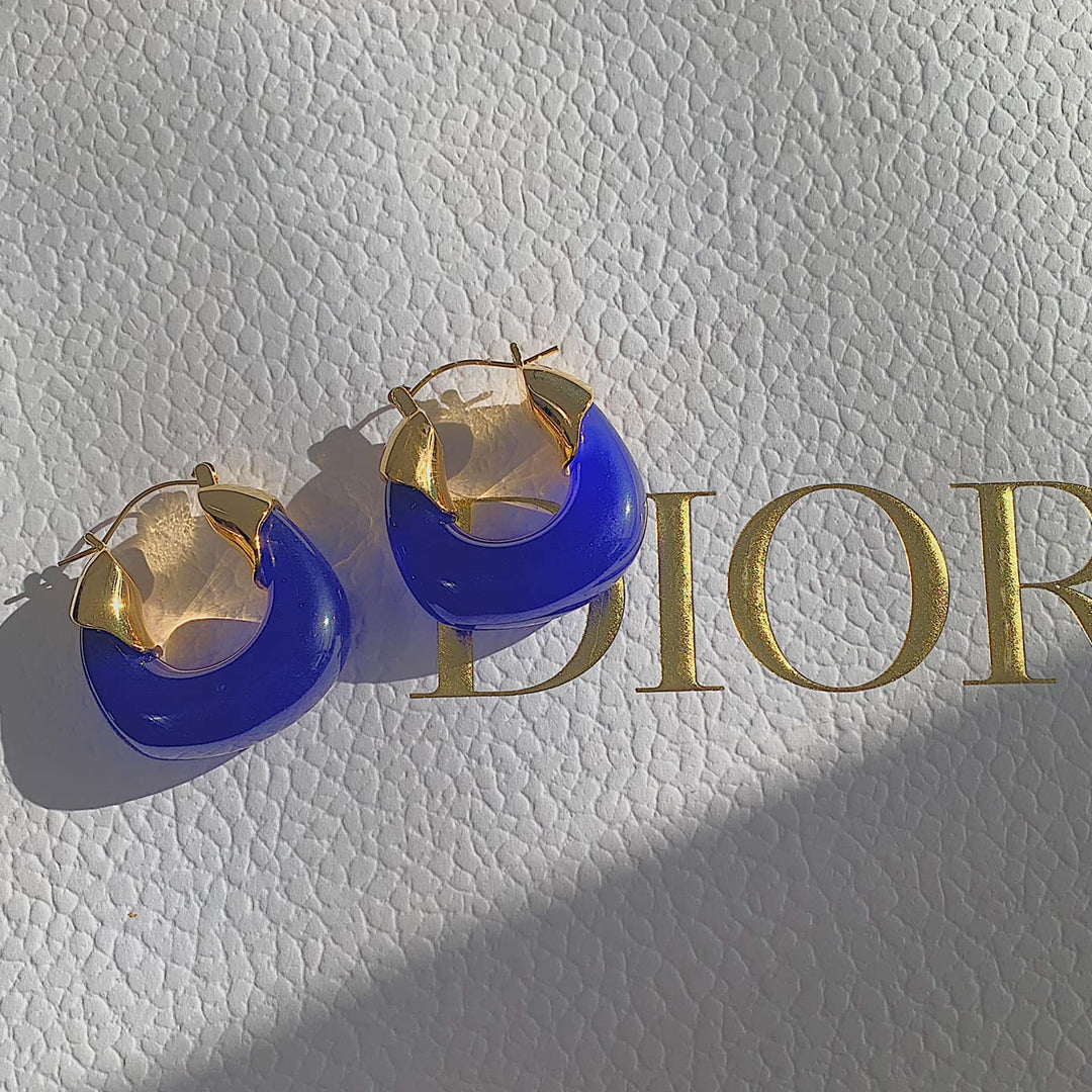 ADONIS. Cobalt Blue Statement Earrings IMPERFECT