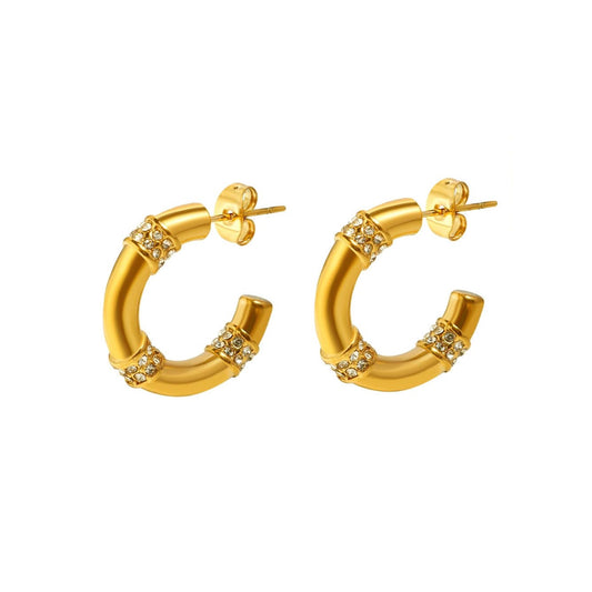 ALCHEMY. Gold Crystal Hoop Earrings