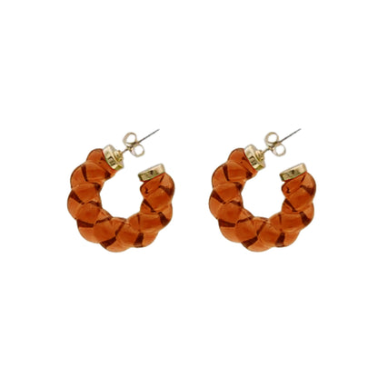 BLAZE. Brown Twist Hoop Earrings