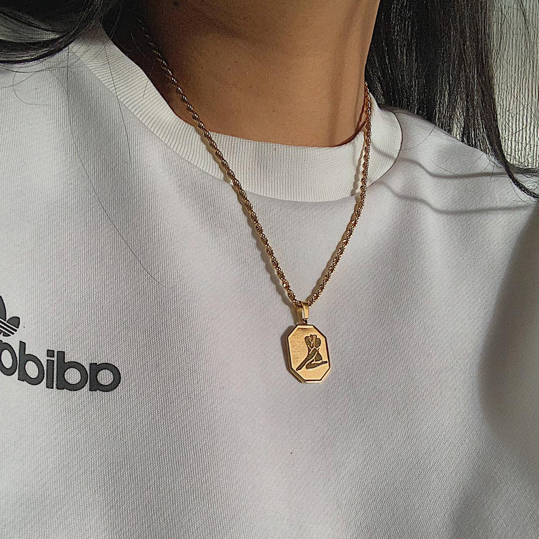 APHRODITE. Gold Woman's Body Pendant Necklace