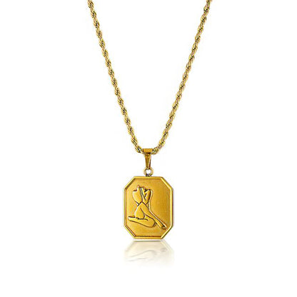 APHRODITE. Gold Woman's Body Pendant Necklace