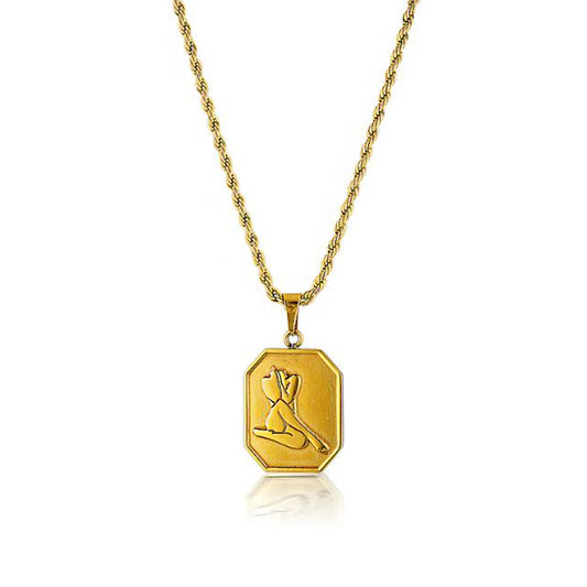 APHRODITE. Gold Woman's Body Pendant Necklace