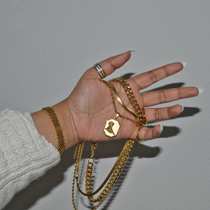 APHRODITE. Gold Woman's Body Pendant Necklace IMPERFECT