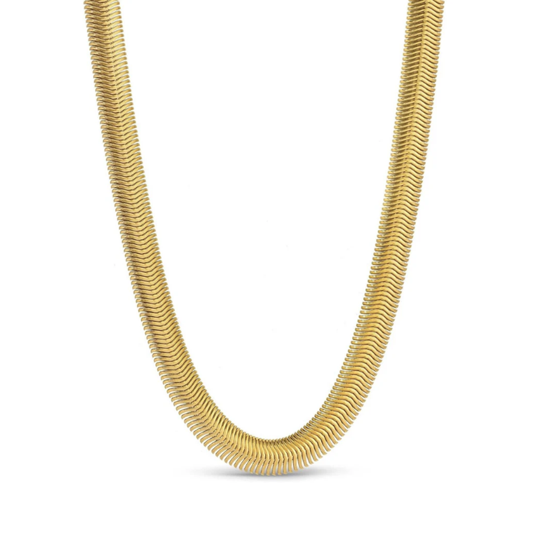 ARCHIVE. Gold Chunky Herringbone Necklace