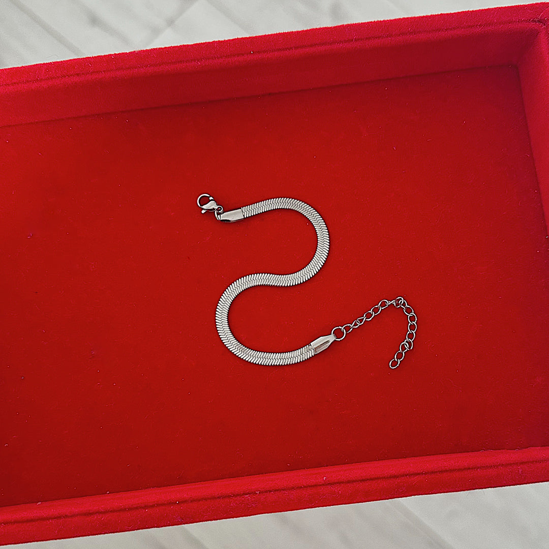SERPENTINE ARGENT. Silver Snake Chain Bracelet