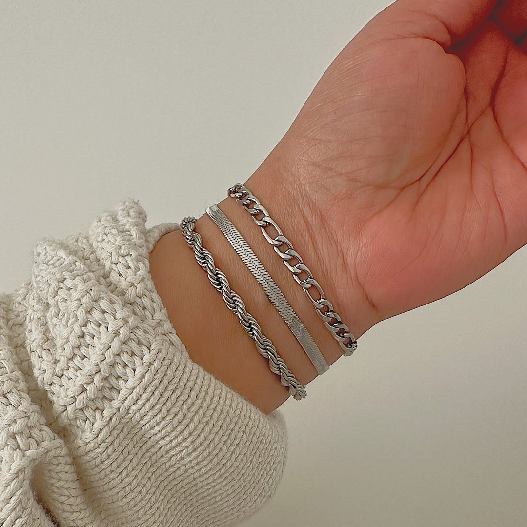 SERPENTINE ARGENT. Silver Snake Chain Bracelet