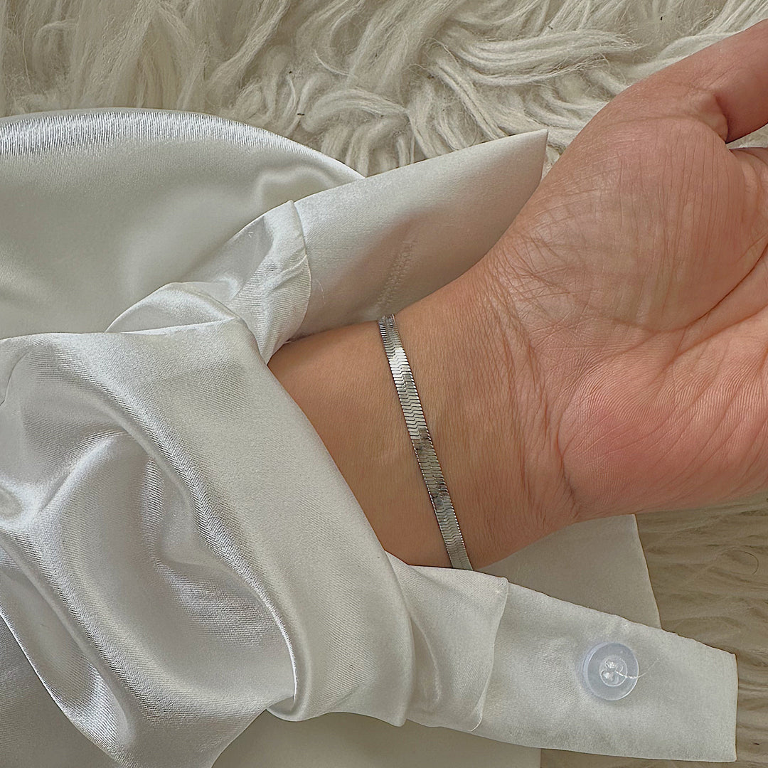 SERPENTINE ARGENT. Silver Snake Chain Bracelet