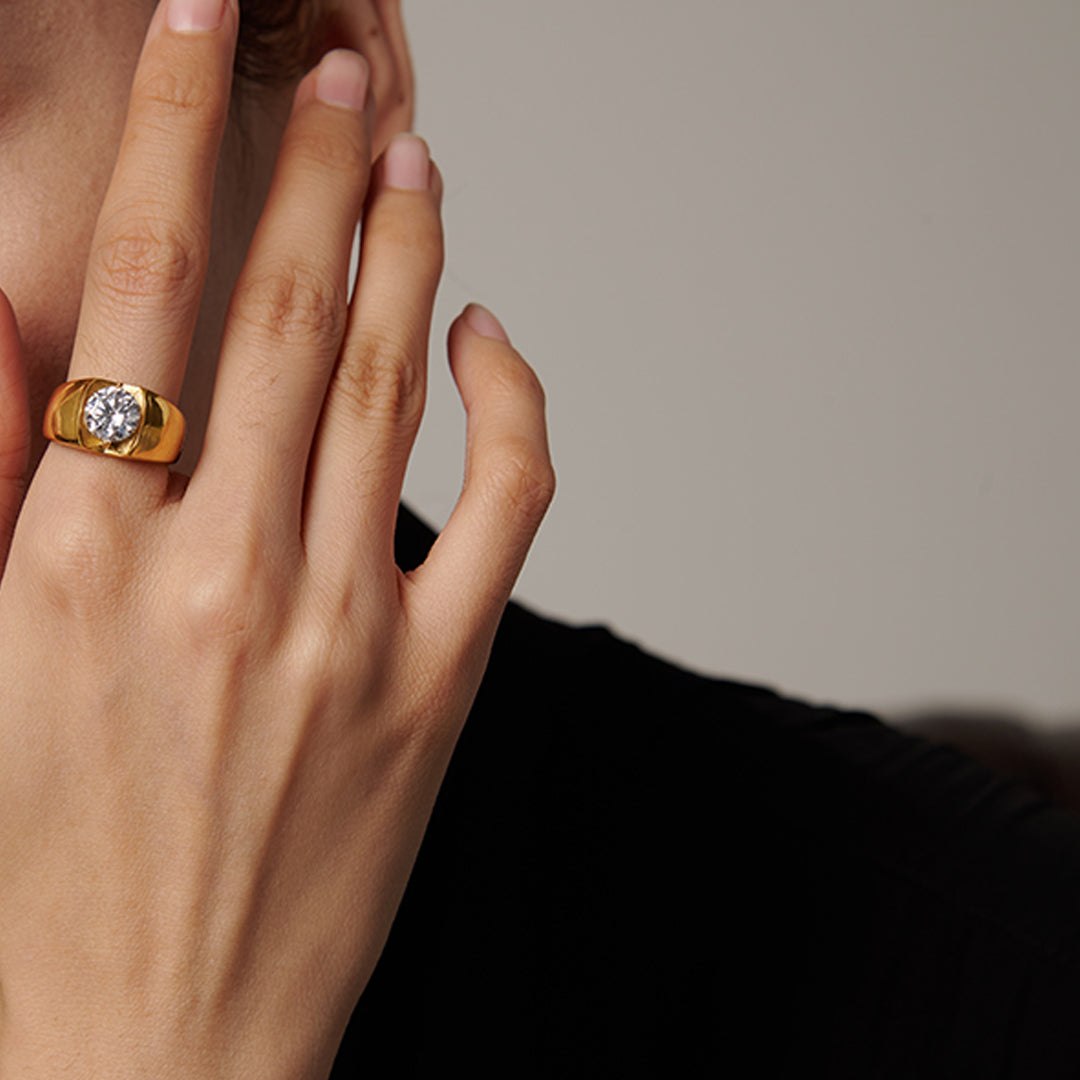 ATELIER. Gold Crystal Dome Ring