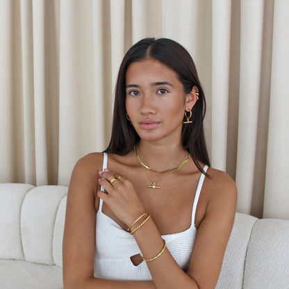 AURELIE. Crystal T Bar Necklace IMPERFECT