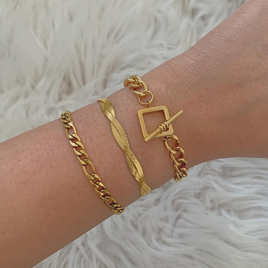 AURYN. Gold Twist Chain Bracelet