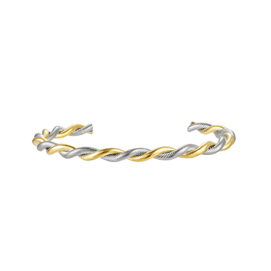 AVENTUS. Gold Silver Two Tone Rope Bangle