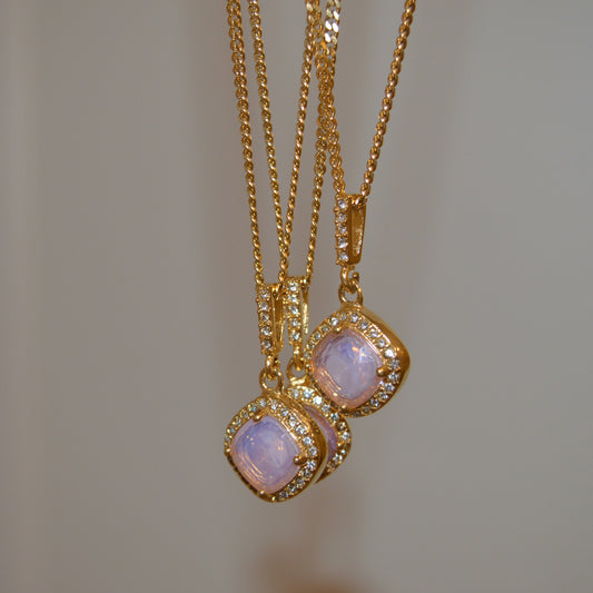 BALLET. Baby Lilac Pink Crystal Necklace