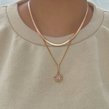 SERPENTINE IROZI. Rose Gold Snake Chain Necklace