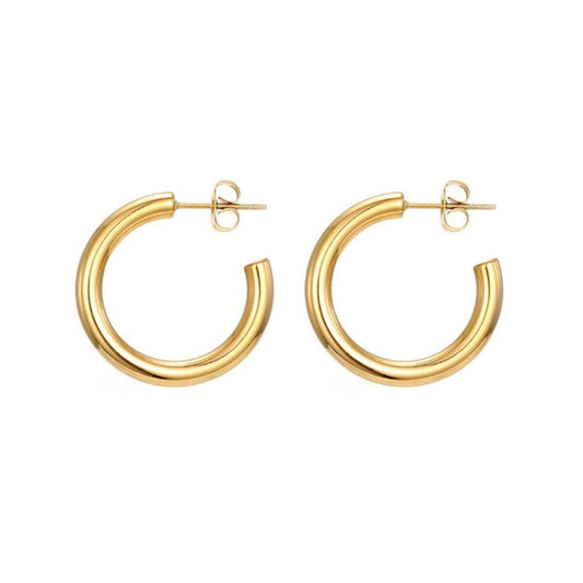 ELIXIR. Gold Thick Hoop Earrings