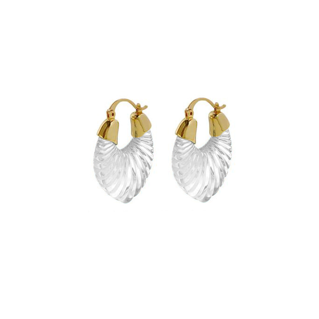 BUNNY. Clear White Shell Earrings