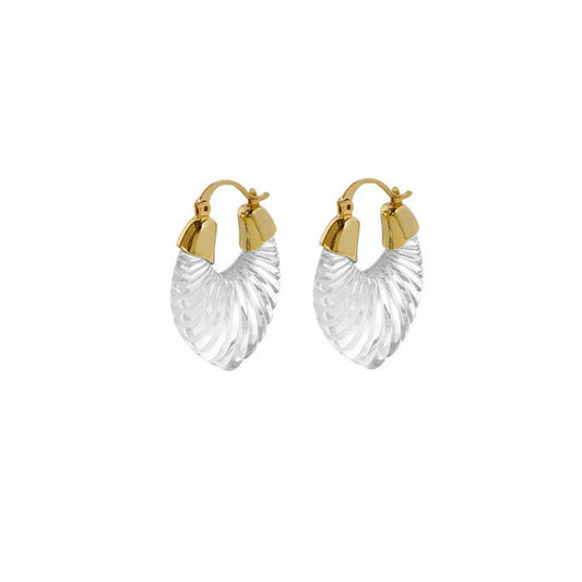 BUNNY. Clear White Shell Earrings