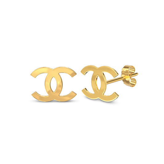 CHANEL CLASSIC. Reworked Gold CC Stud Earring