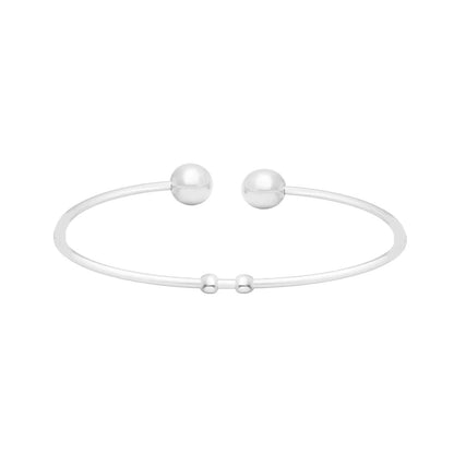 CAMBRIDGE. Silver Ball Cuff Bangle