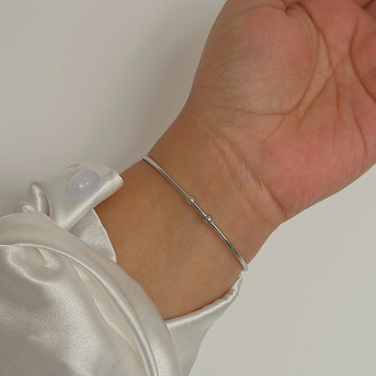 CAMBRIDGE. Silver Ball Cuff Bangle