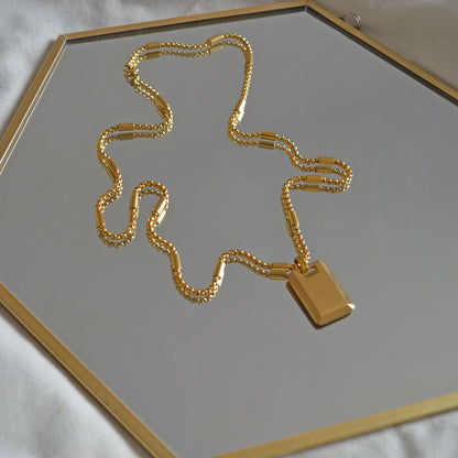 CATHEDRAL. Gold XL Statement ID Tag Necklace