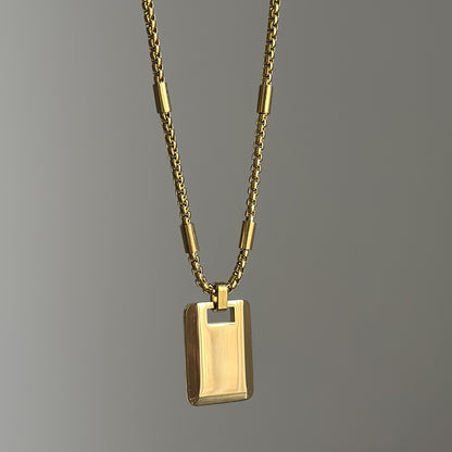 CATHEDRAL. Gold XL Statement ID Tag Necklace