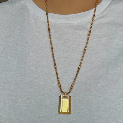 CATHEDRAL. Gold XL Statement ID Tag Necklace
