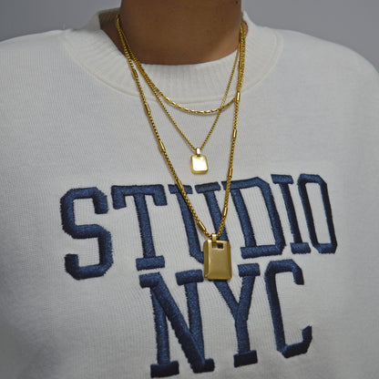 CATHEDRAL. Gold XL Statement ID Tag Necklace