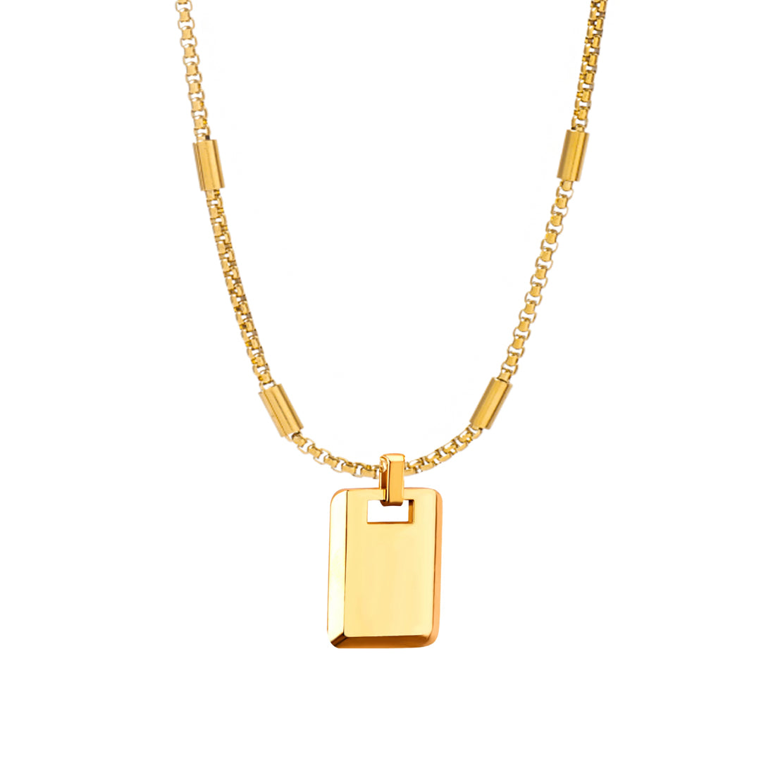 CATHEDRAL. Gold XL Statement ID Tag Necklace