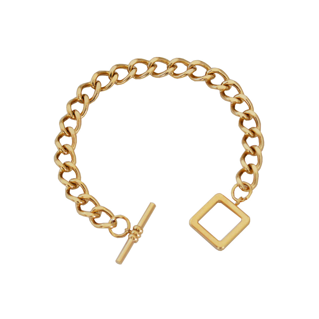 CEASER. Gold T Bar Bracelet