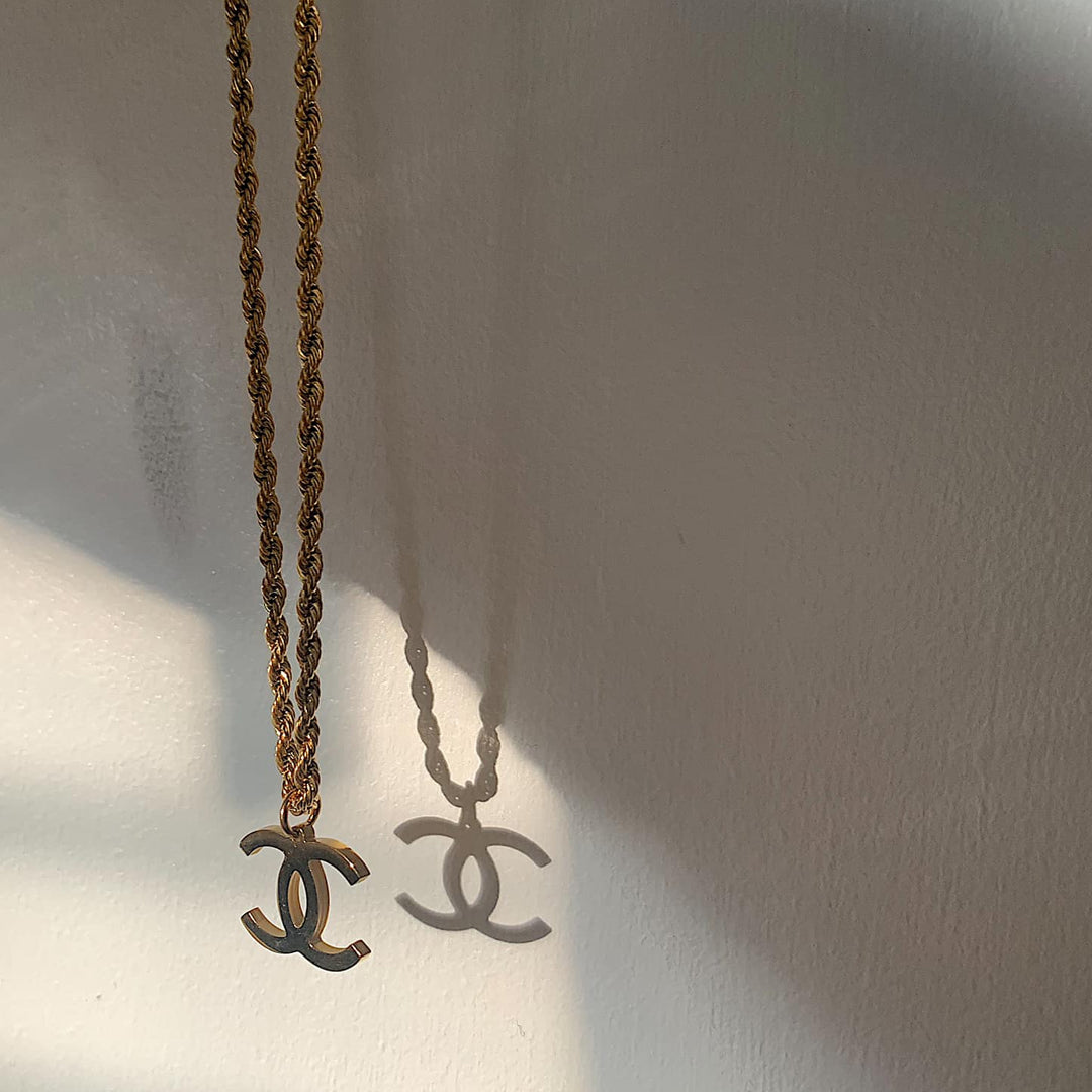 Reworked Chanel Necklace *SOLD OUT OF BLACK AND - Depop