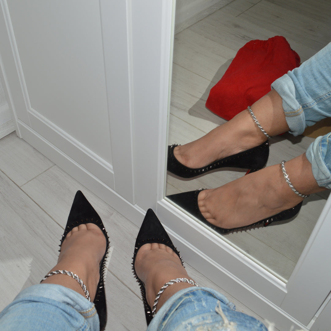 CITY BANKER. Silver Rope Chain Anklet