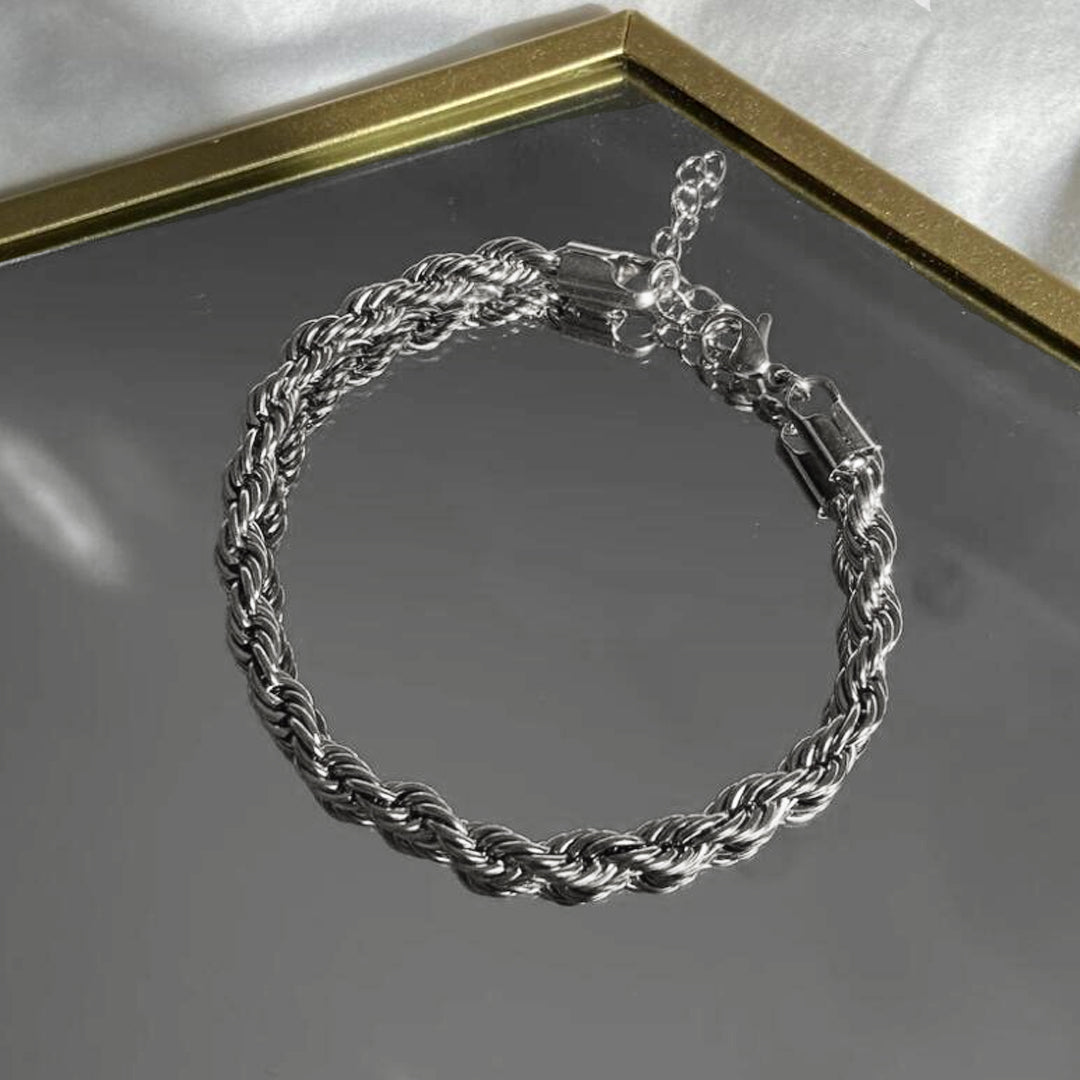 CITY BANKER. Silver Rope Chain Anklet