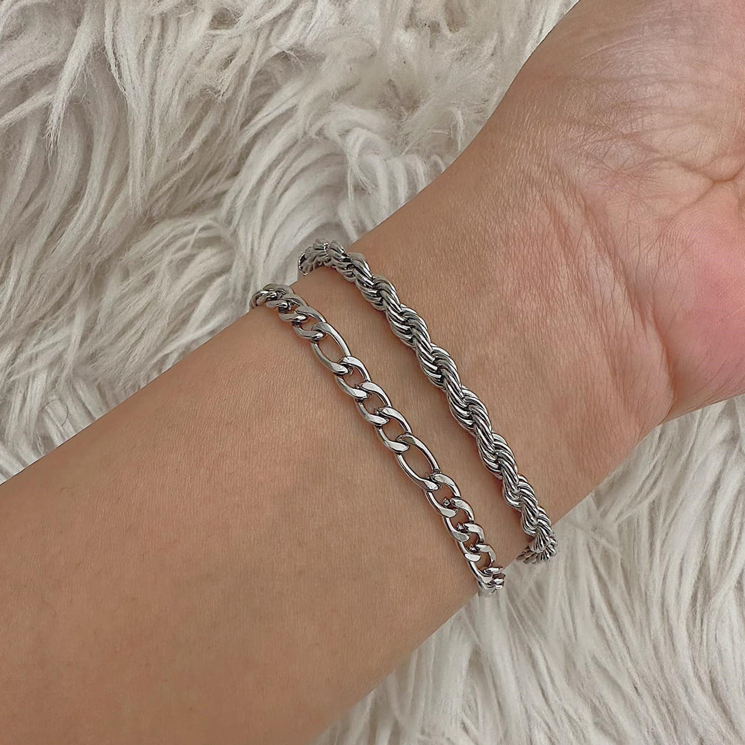CITY BANKER. Silver Rope Bracelet