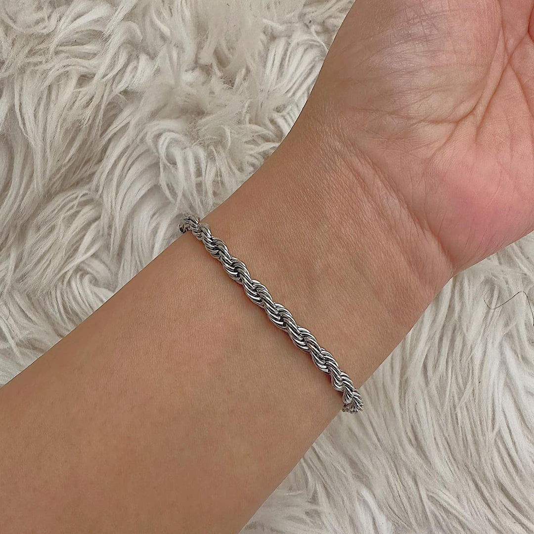 Silver hot sale rope bangle