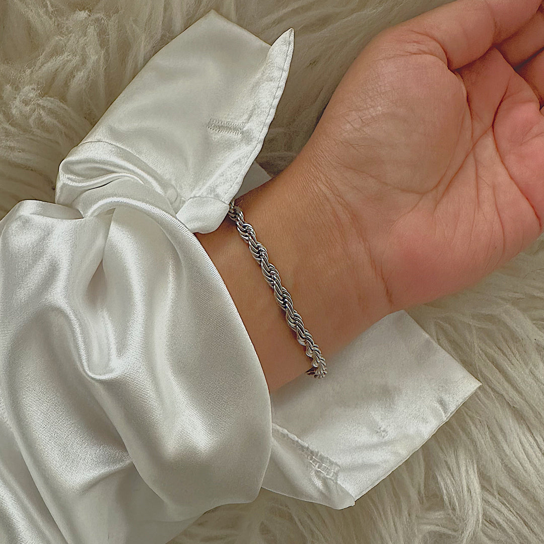 CITY BANKER. Silver Rope Bracelet