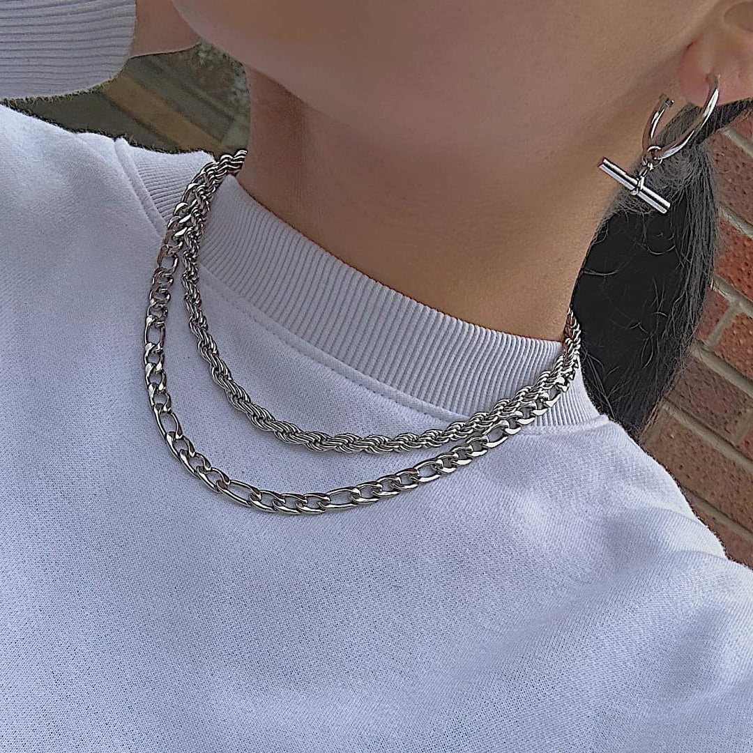 CITY BANKER. Silver Rope Necklace