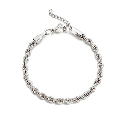CITY BANKER. Silver Rope Chain Anklet