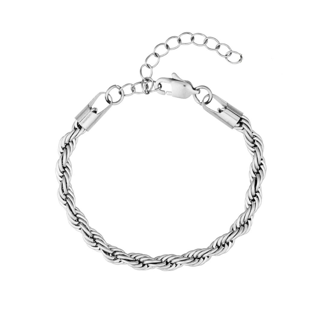 CITY BANKER. Silver Rope Bracelet