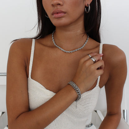 CITY BANKER. Silver Rope Bracelet