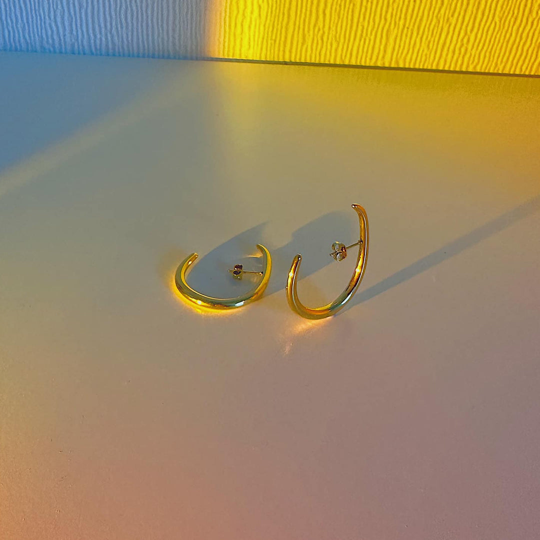 COBRA. Gold Snake Ear Climber Hoop Earrings