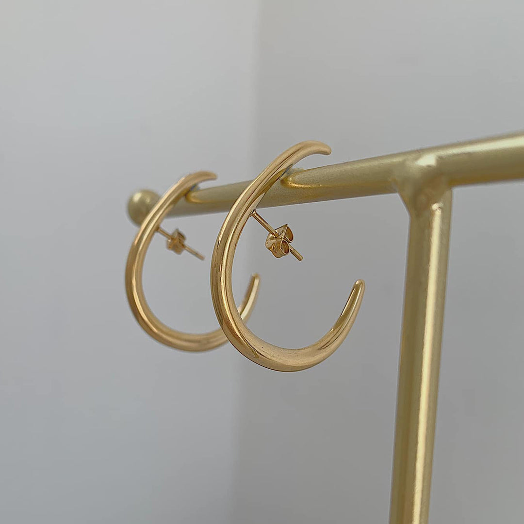 COBRA. Gold Snake Ear Climber Hoop Earrings