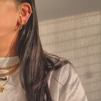 COBRA. Gold Snake Ear Climber Hoop Earrings