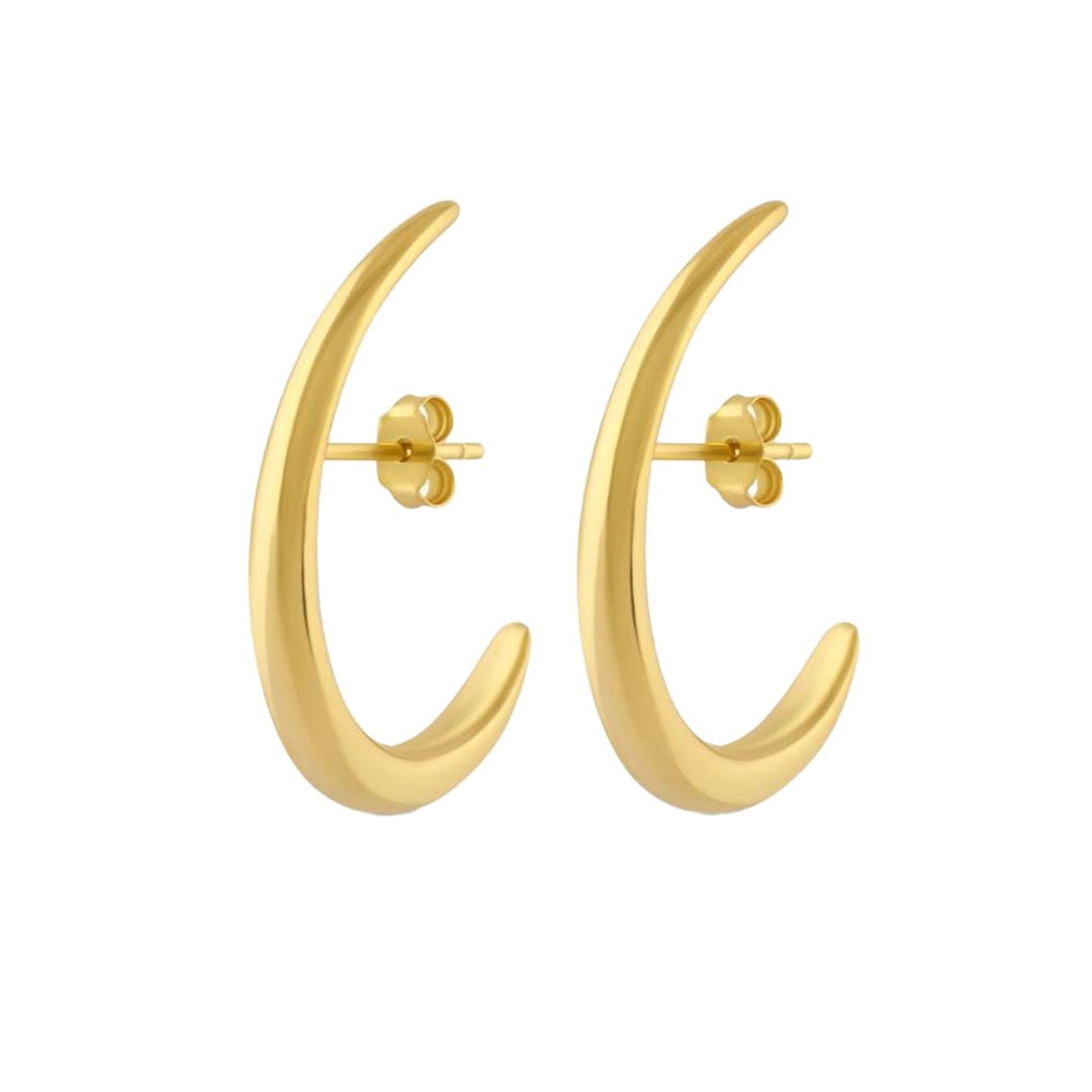 COBRA. Gold Snake Ear Climber Hoop Earrings