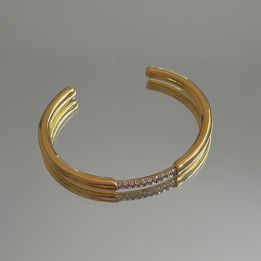 CRYSTAUX. Gold Crystal Bangle IMPERFECT